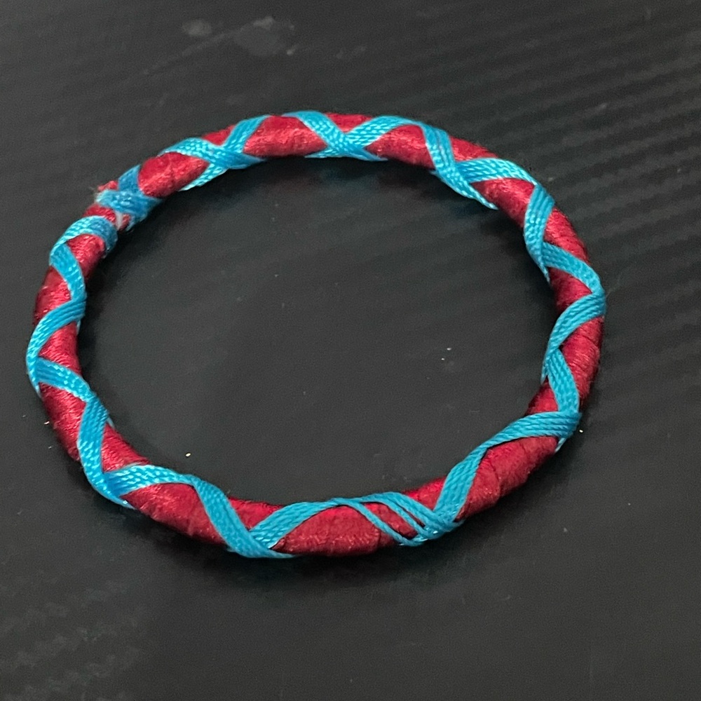 Blue and red bracelet